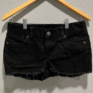 Black corduroy shorts